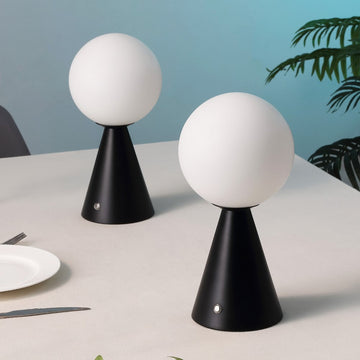 Macie 11.75" Modern Minimalist Globe Rechargeable/Cordless Dimmable Integrated LED Table Lamp with Touch Sensor